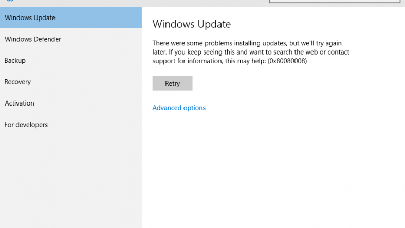 Windows 10 Update Error 0x80080008 1