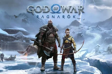 Kratos and Atreus ready for battle in God of War Ragnarok New Game Plus on PlayStation 5.